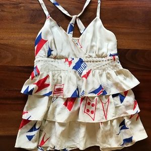 Anthropologie Banderole Ruffle Top Silk Size 6